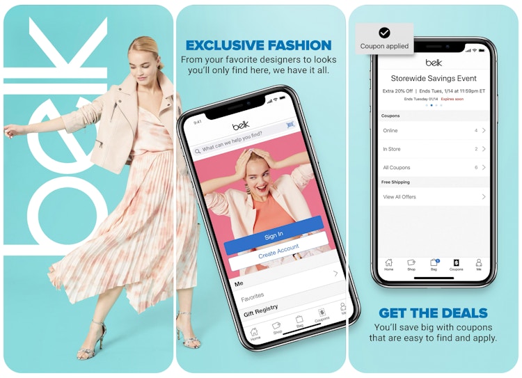 Belk app download page.