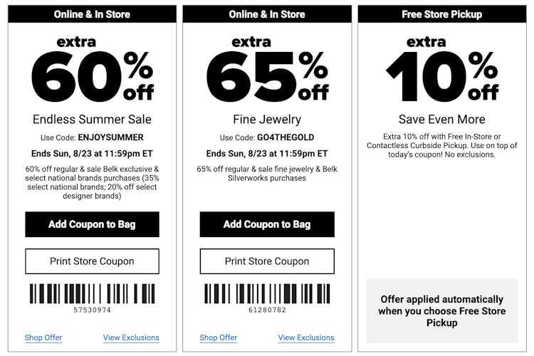 Coupons from Belk.com