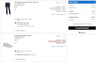 Belk coupon stacking screenshot from website.