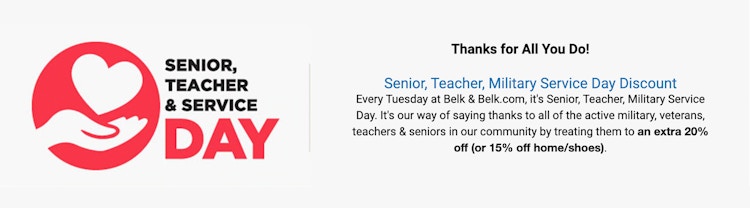 Senior, teacher & military discount info