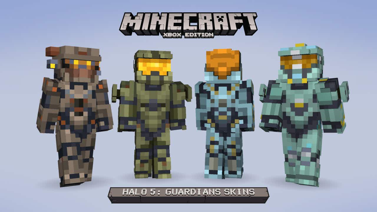 minecraft for xbox halo 5 guardian skins promo poster