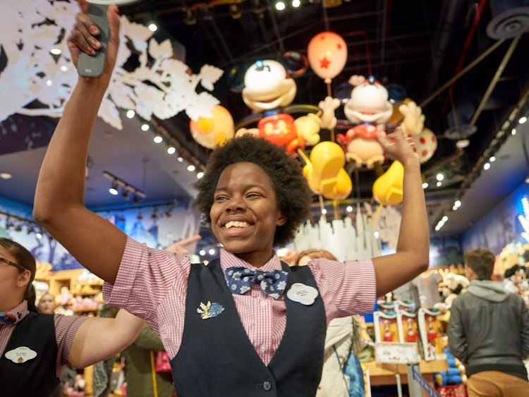 A Disney employee in a store