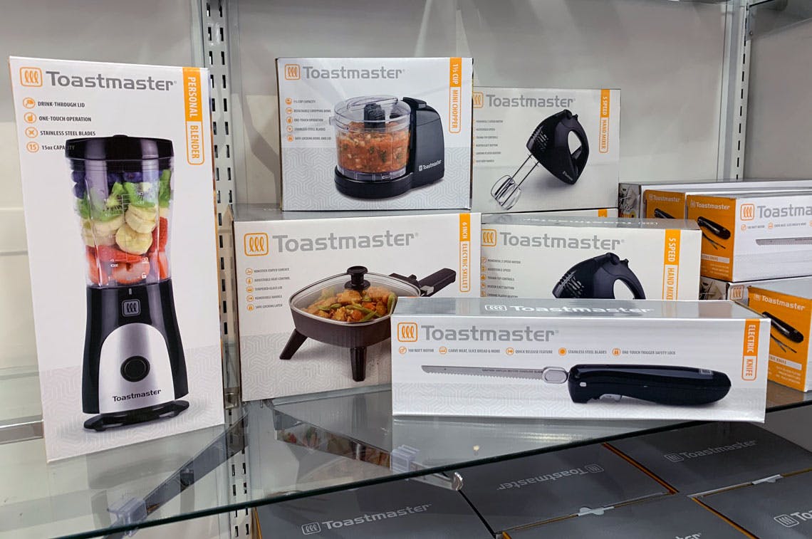 Toastmaster appliances on a shelf at Kohl's 