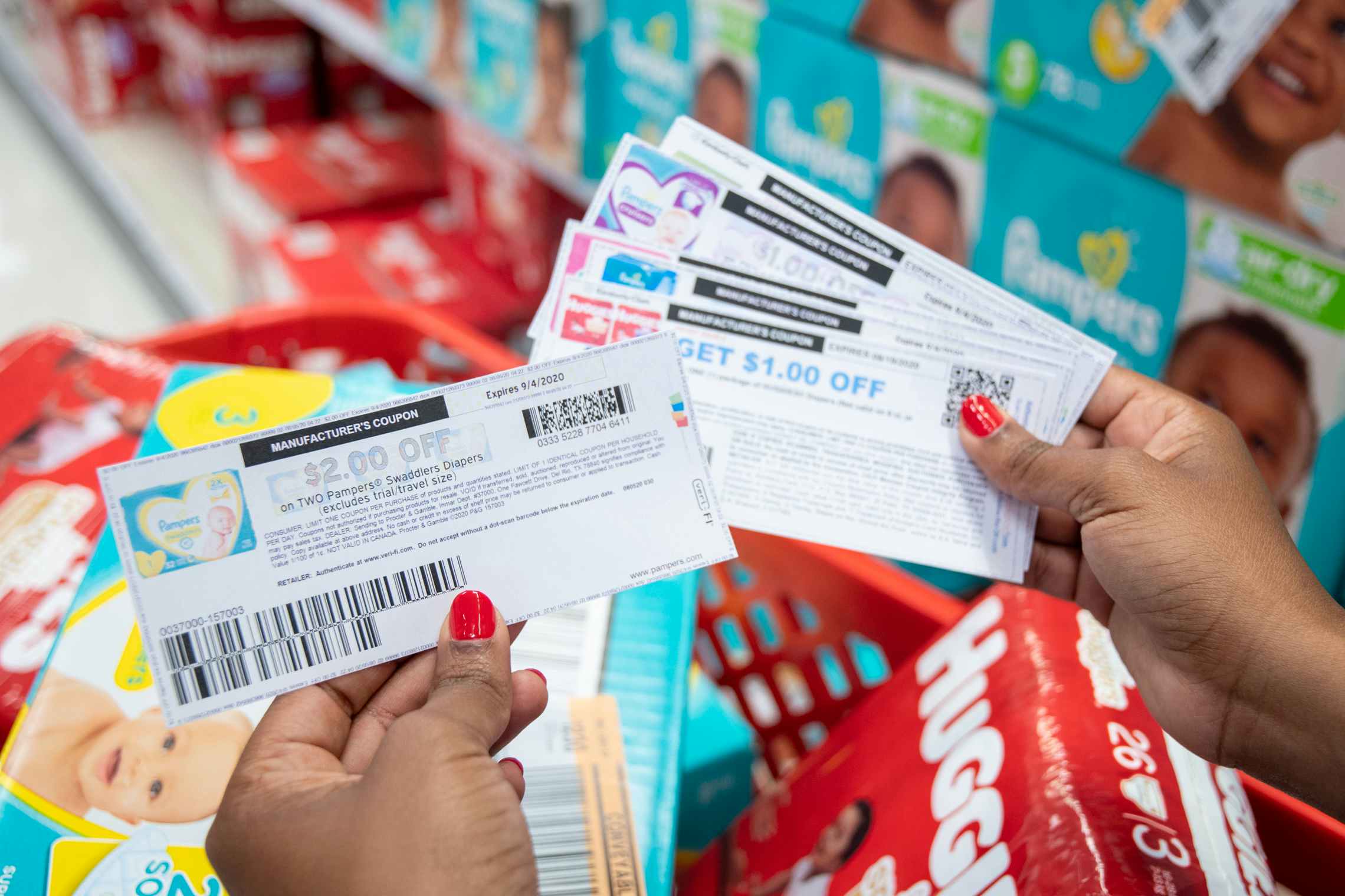 Pampers diapers with Coupons at Target.