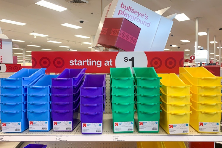 Colorful storage bins at Target.