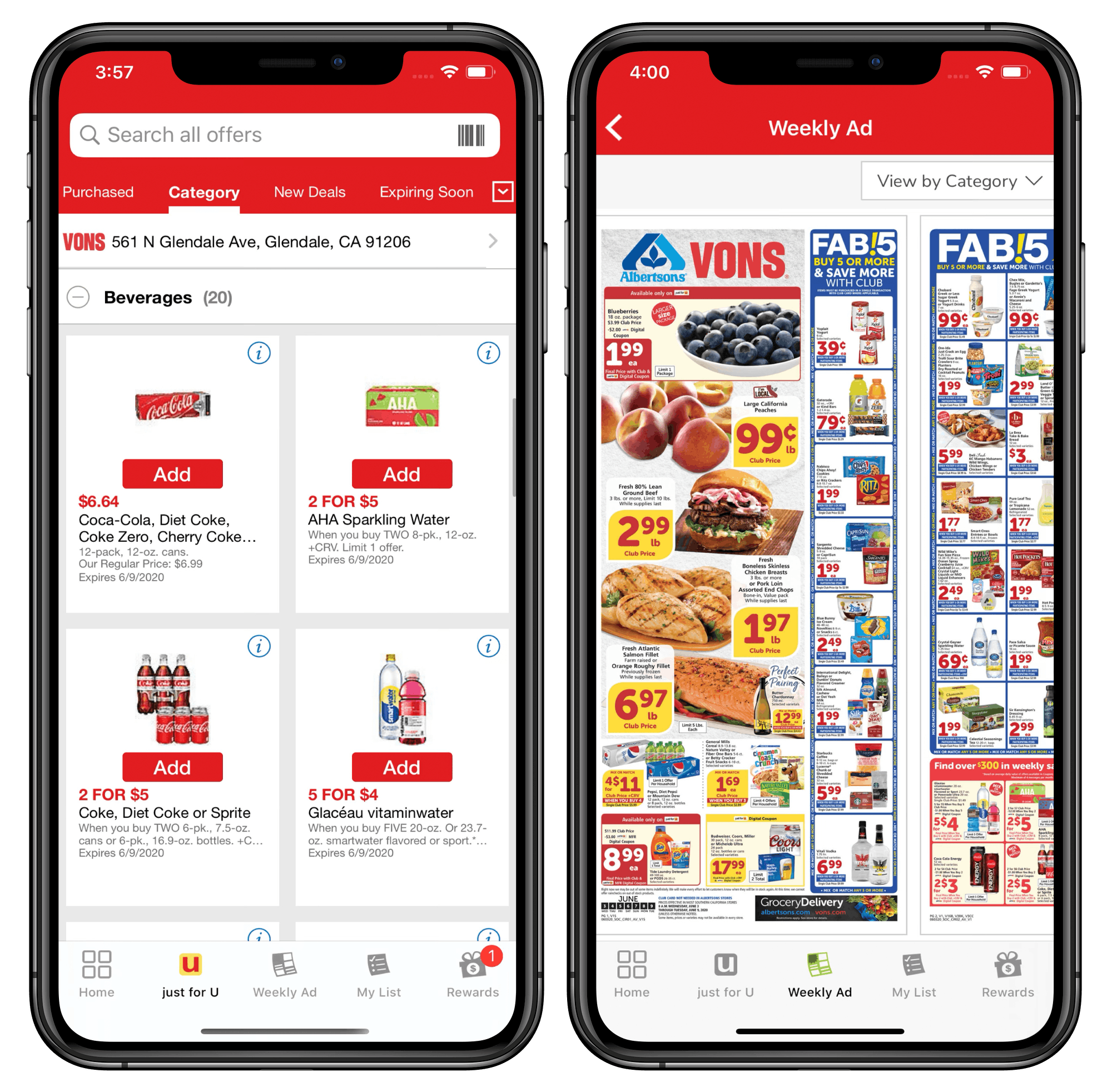 Vons app, digital coupons, and weekly add