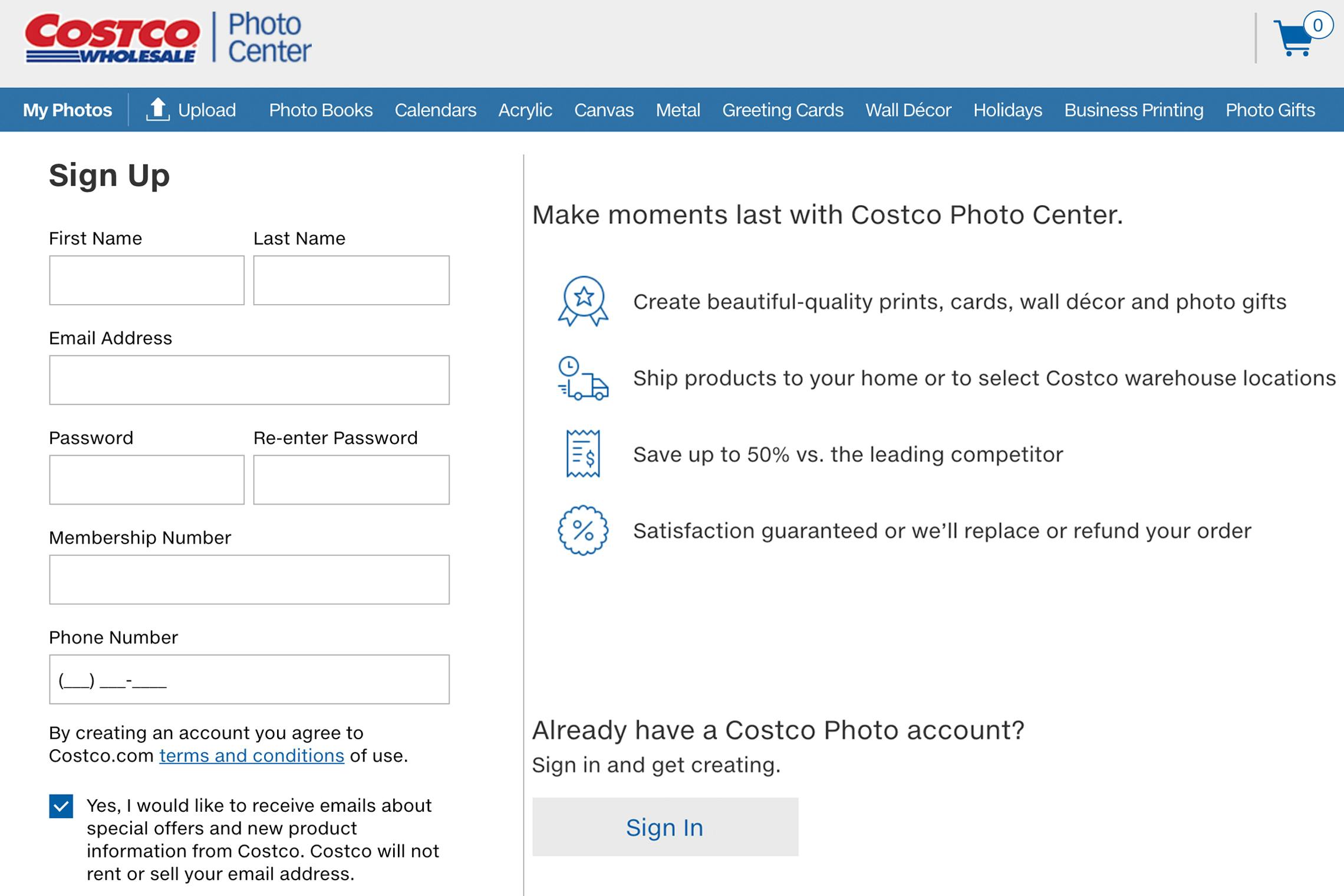 costco photo center envelope address template