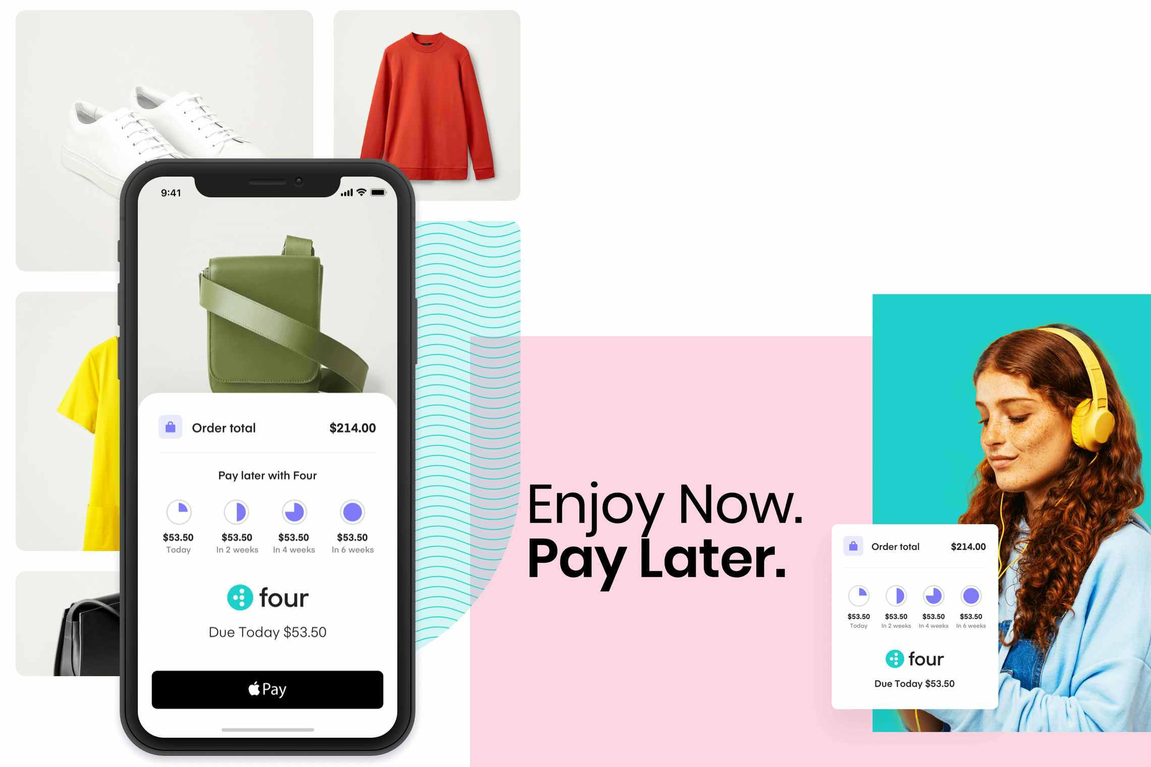Four buy now pay later payment app infographic