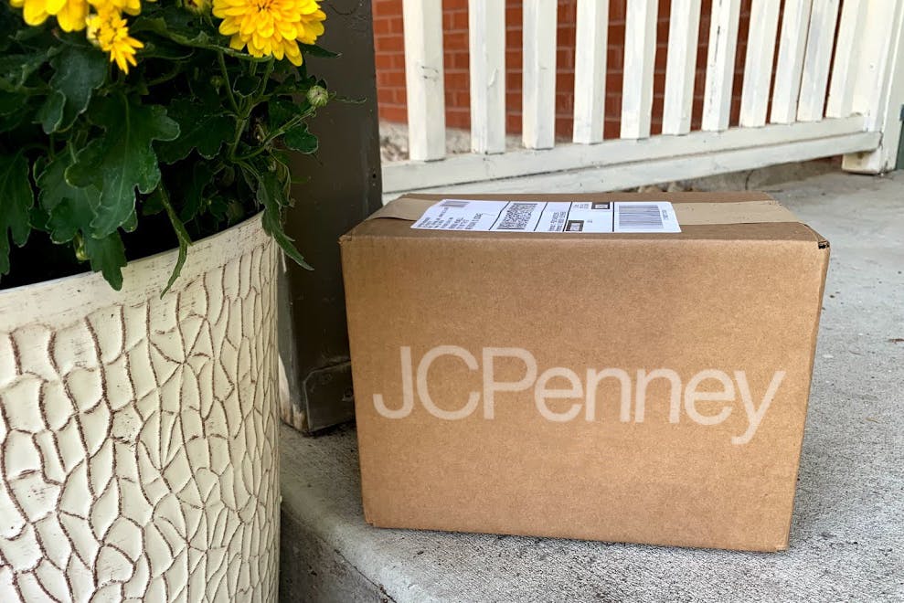 JCPenney delivery package on the door step