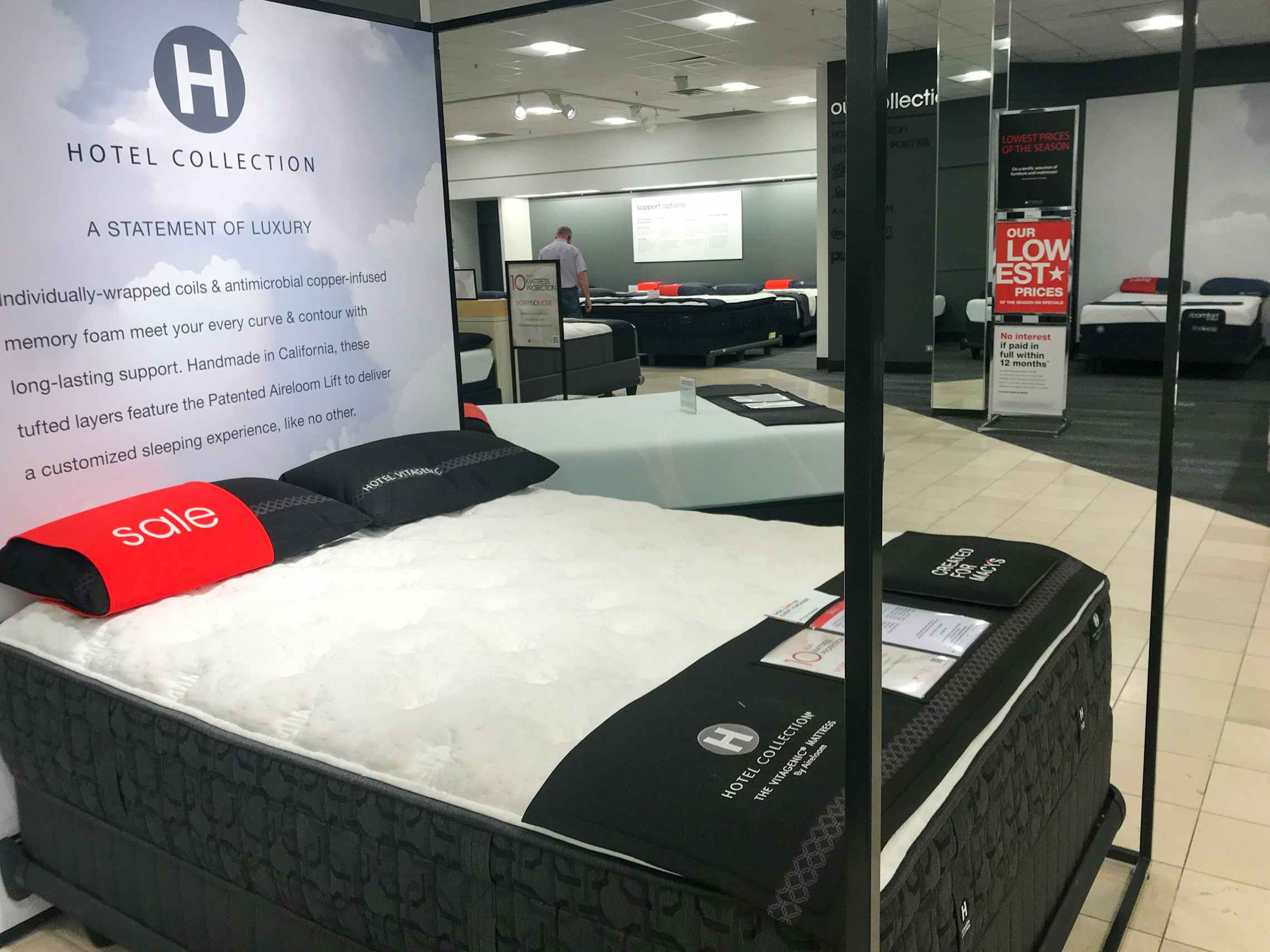 Macy's Hotel Collection mattress display sale