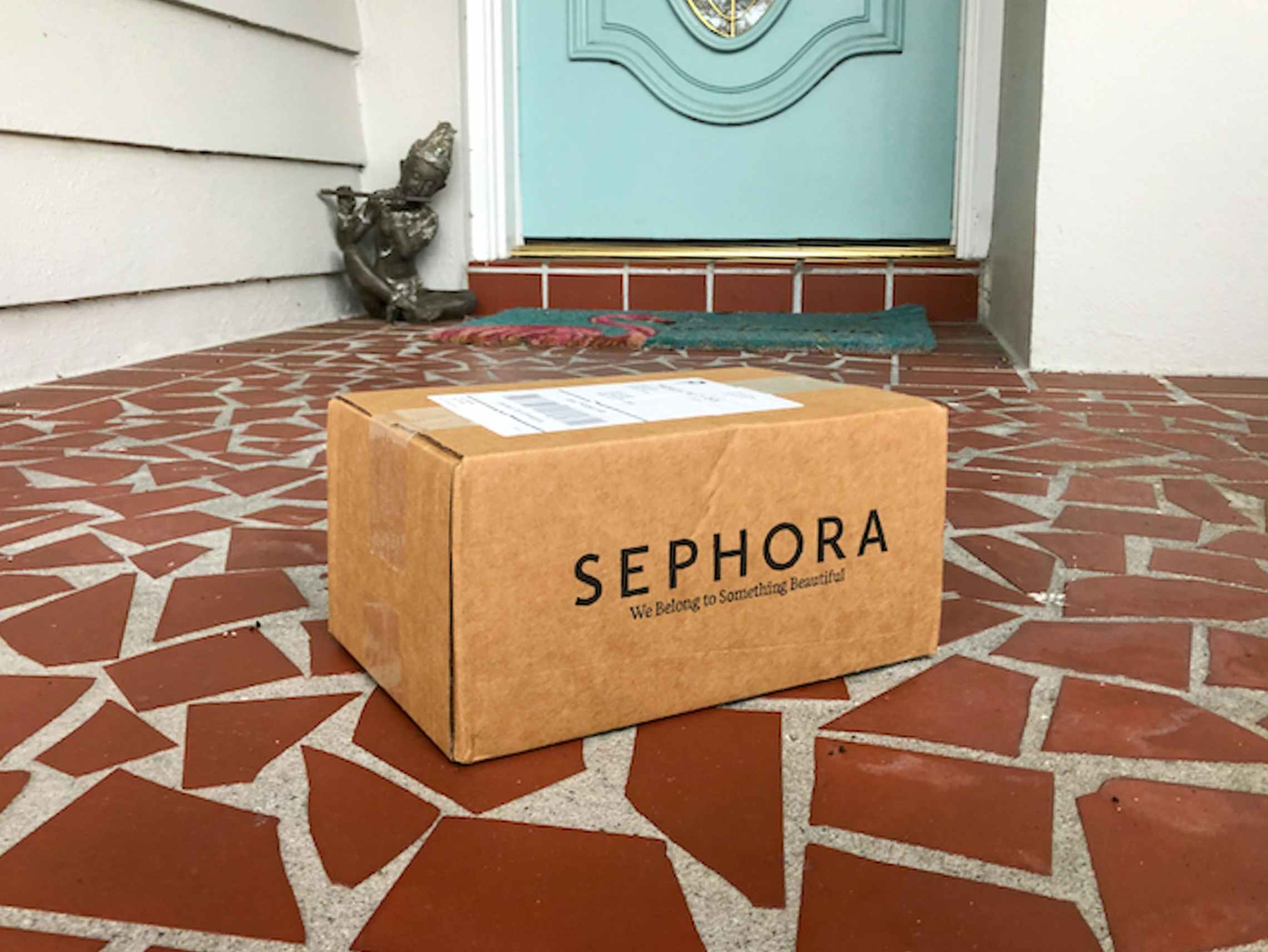 Sephora box on doorstep