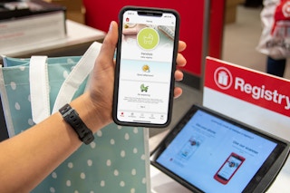 Target Registry app on a cell phone