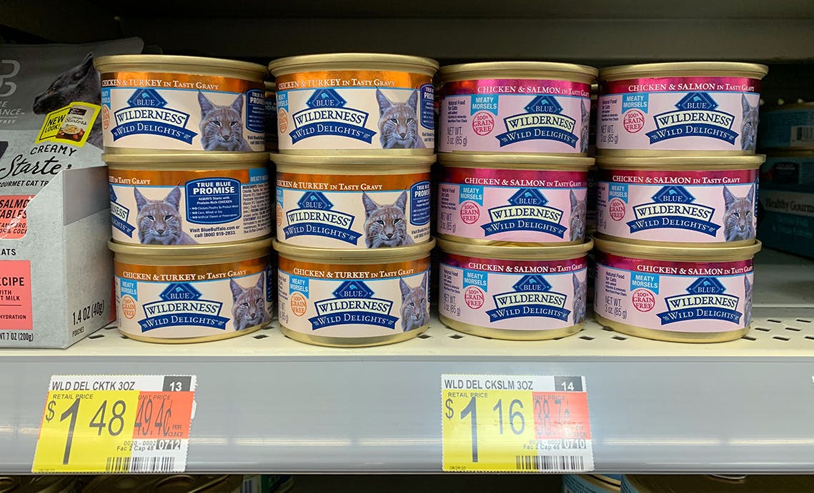 Blue Wilderness cat food at Walmart