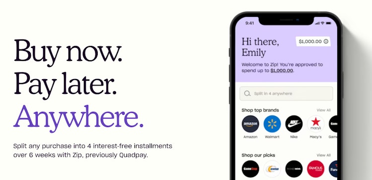Zip Buy Now Pay Later service