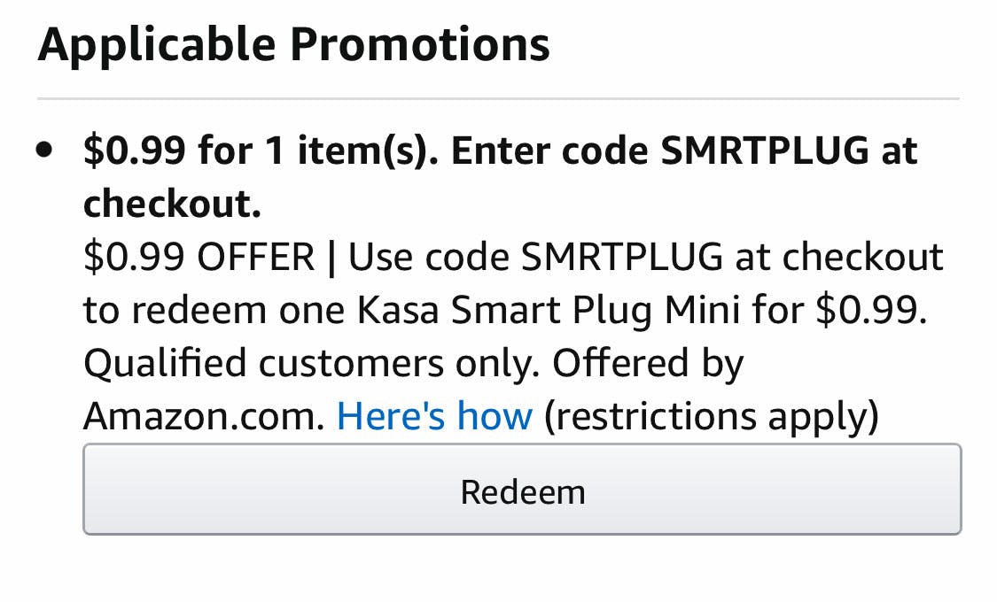 amazon smart plug promo