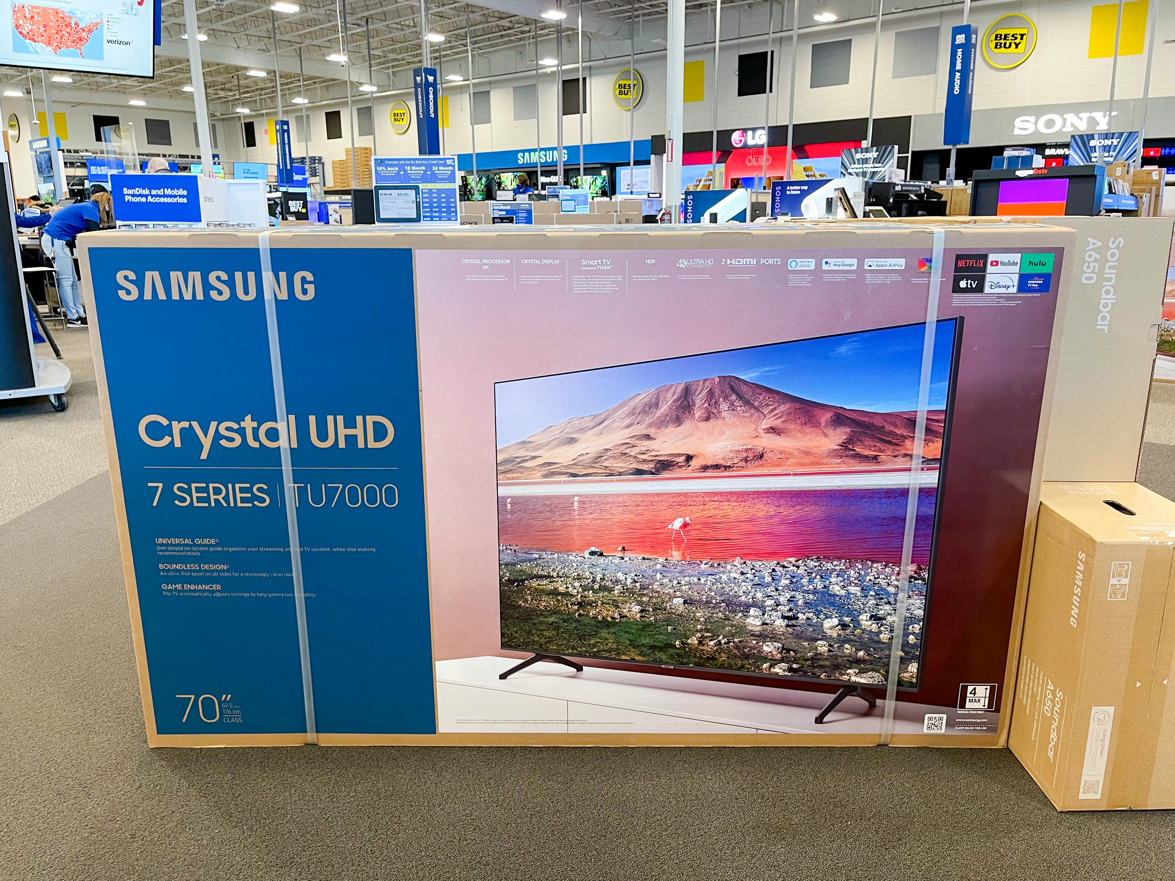A Samsung 70inch TV on sale at Best Buy