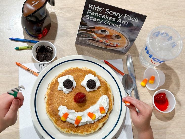 ihop scary face pancakes signage in restaurant