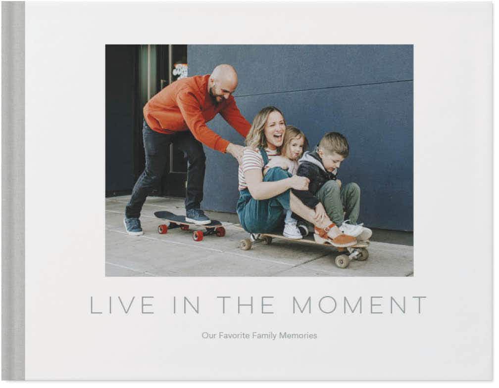 family on skateboards on cover of photo book
