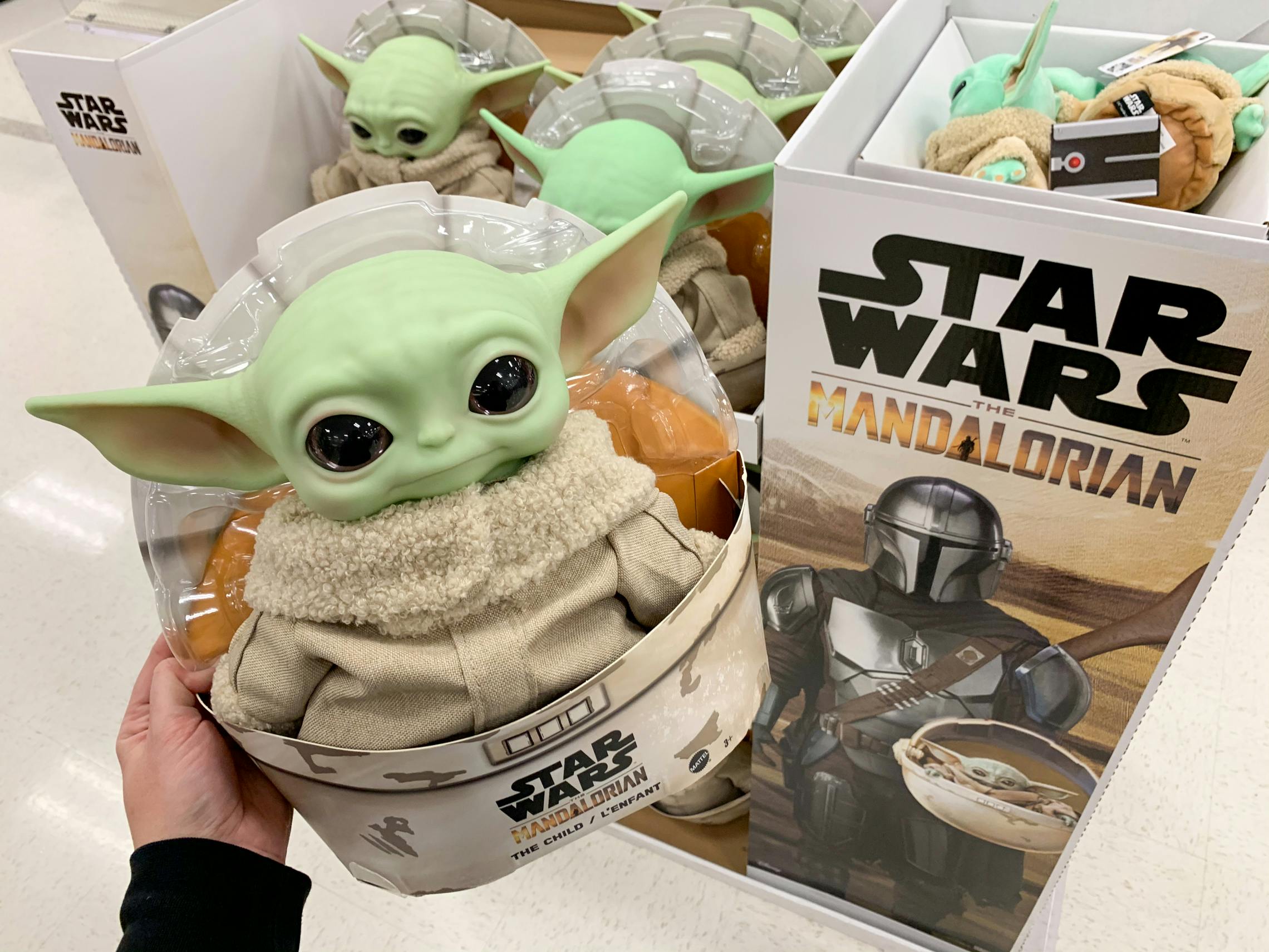 Star Wars Baby Yoda toy display