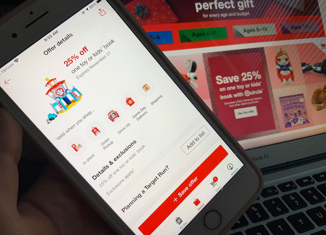 target toy coupon text