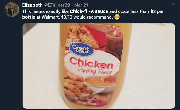 Walmart's Chicken Dipping Sauce Is A Total Chick-Fil-A Copycat