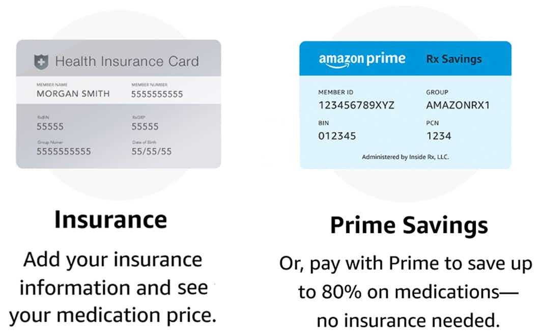 A graphic showing Insurance card and PrimeSavings
