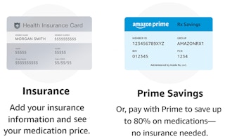 A graphic showing Insurance card and PrimeSavings