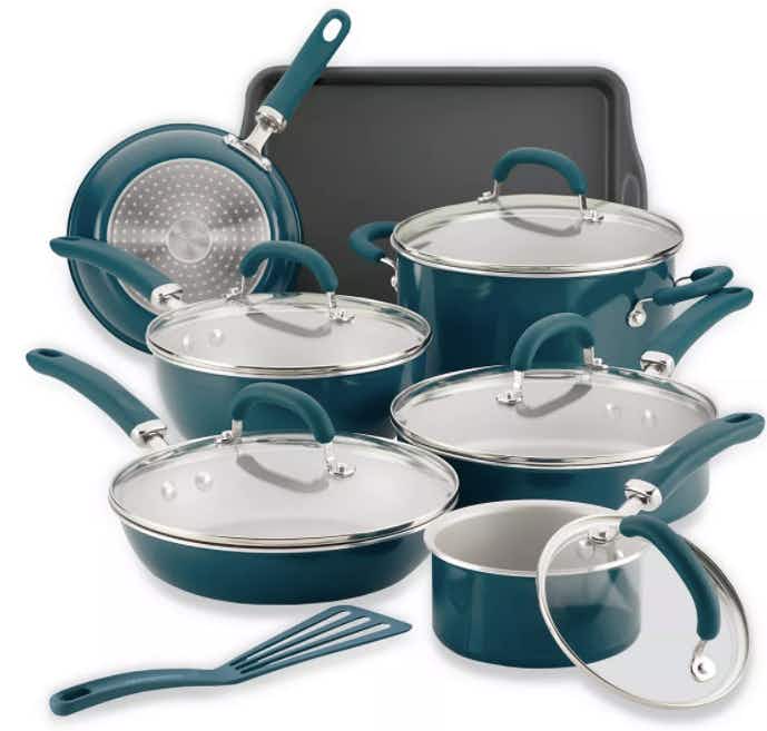 kohls Rachael Ray Create Delicious 13-Piece Aluminum Nonstick Cookware Set stock image 2020