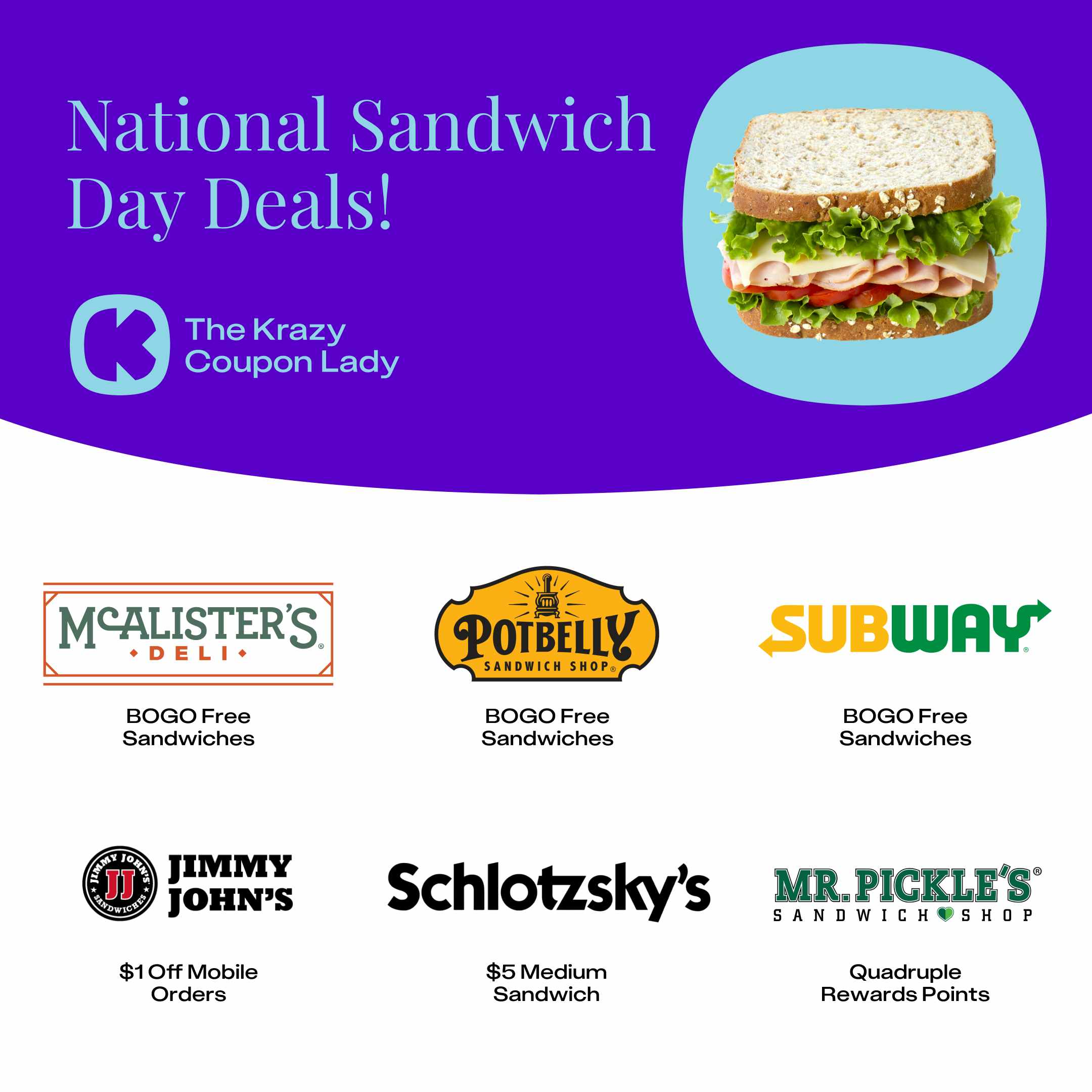 National Sandwich Day Deals Happening TODAY: Nov. 3, 2023