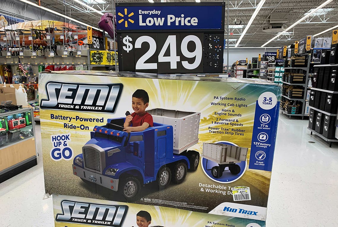 kid trax truck with trailer