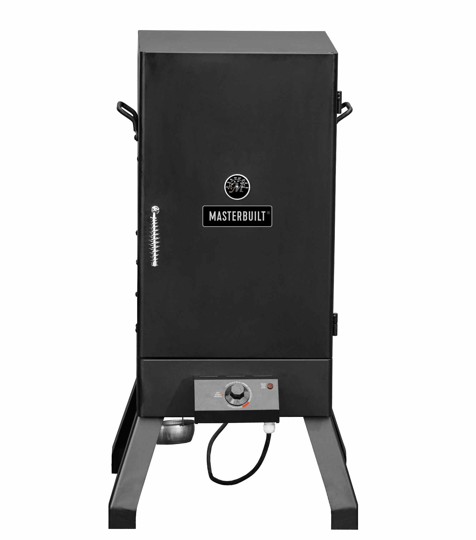 stock photo of masterbuilt electric smoker on a white background