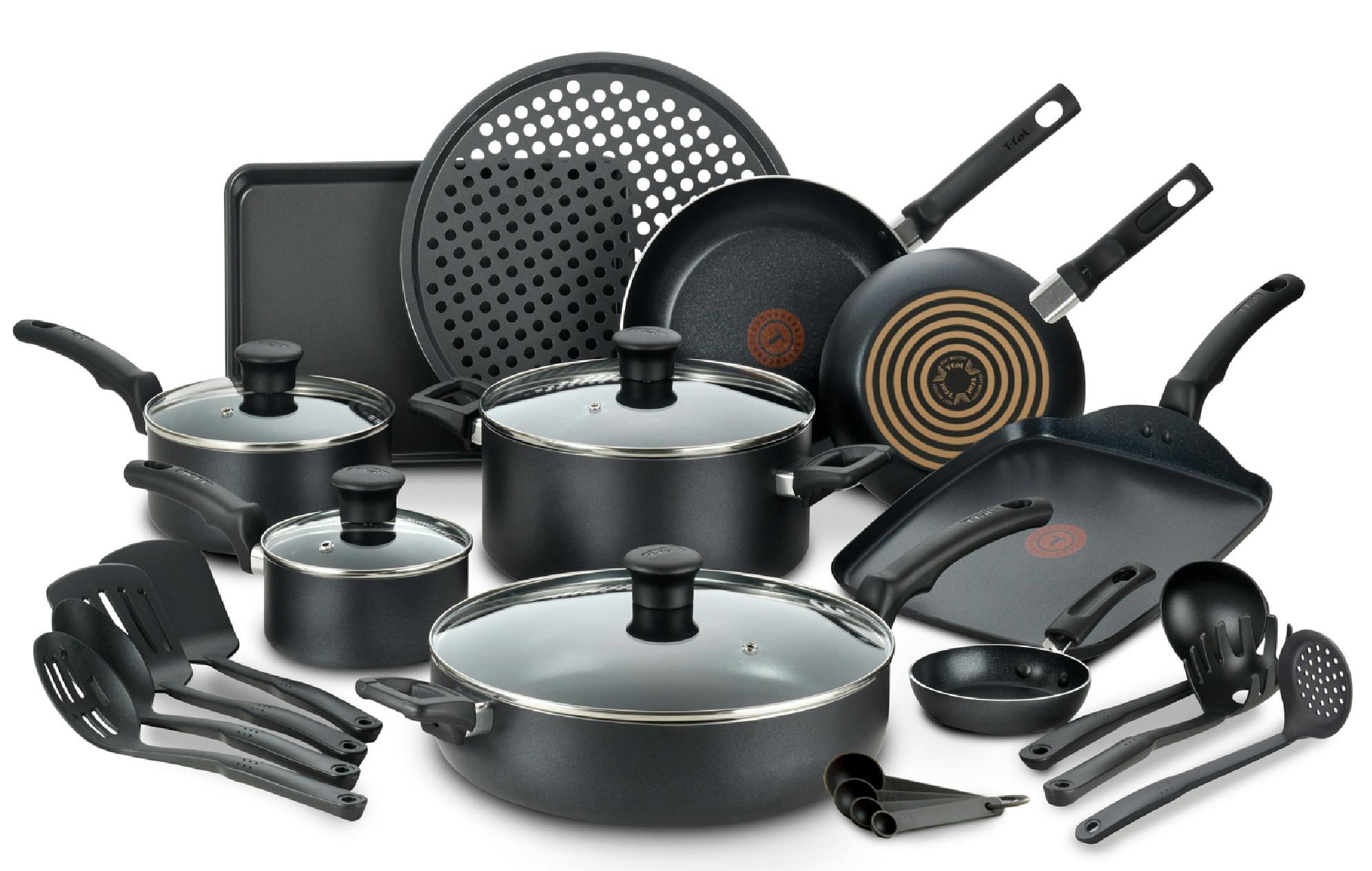 T Fal 22 Piece Nonstick Cookware Set 49 At Walmart The Krazy Coupon Lady