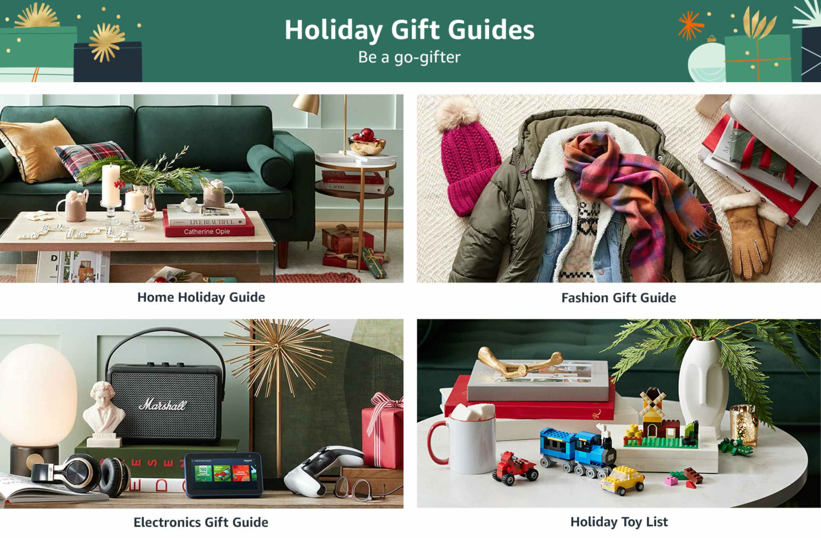 Amazon holiday gift guide webpage screenshot