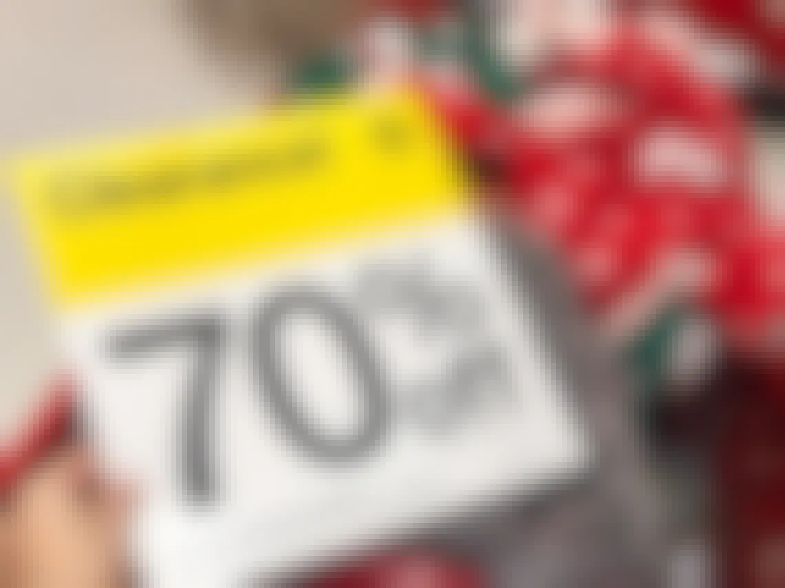 70% off clearance sign in store at Target after Christmas