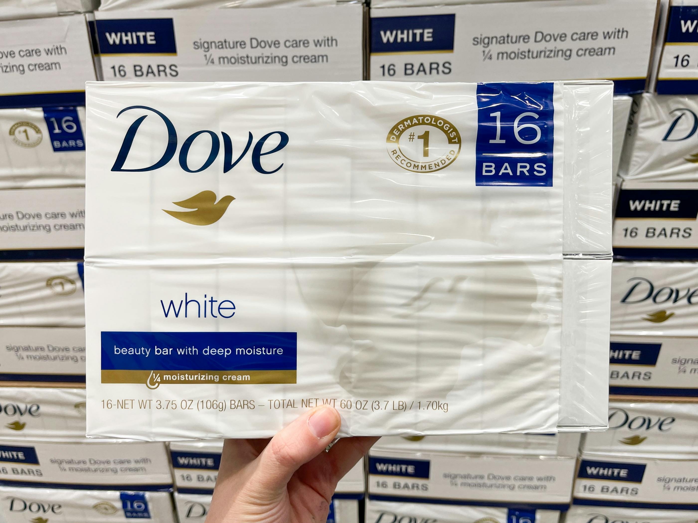Dove white bar soap at Costco