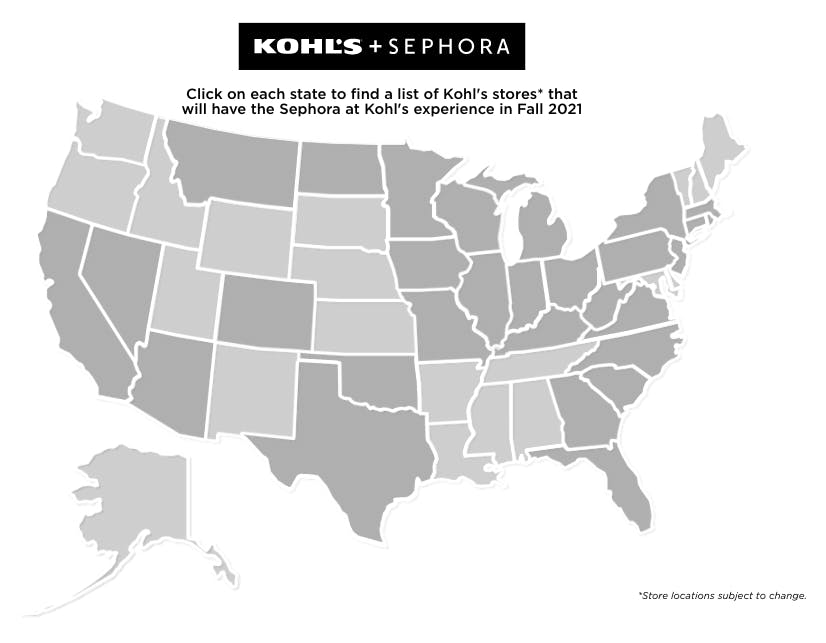 Kohl's & Sephora map