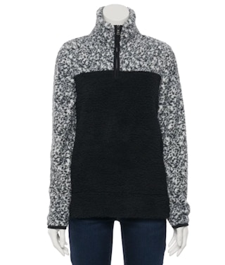 kohls Women's Sonoma Goods For Life Supersoft Sherpa Quarter-Zip Top stock image 2020