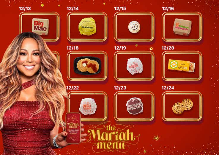 McDonald's Mariah Carey Menu for December
