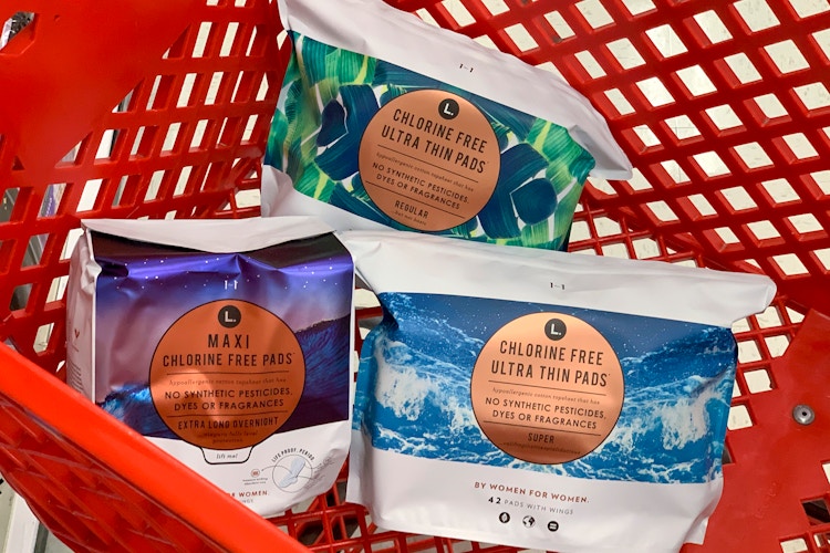 L. pads in target shopping cart