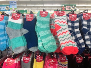 snugadoo fuzzy socks at dollar tree