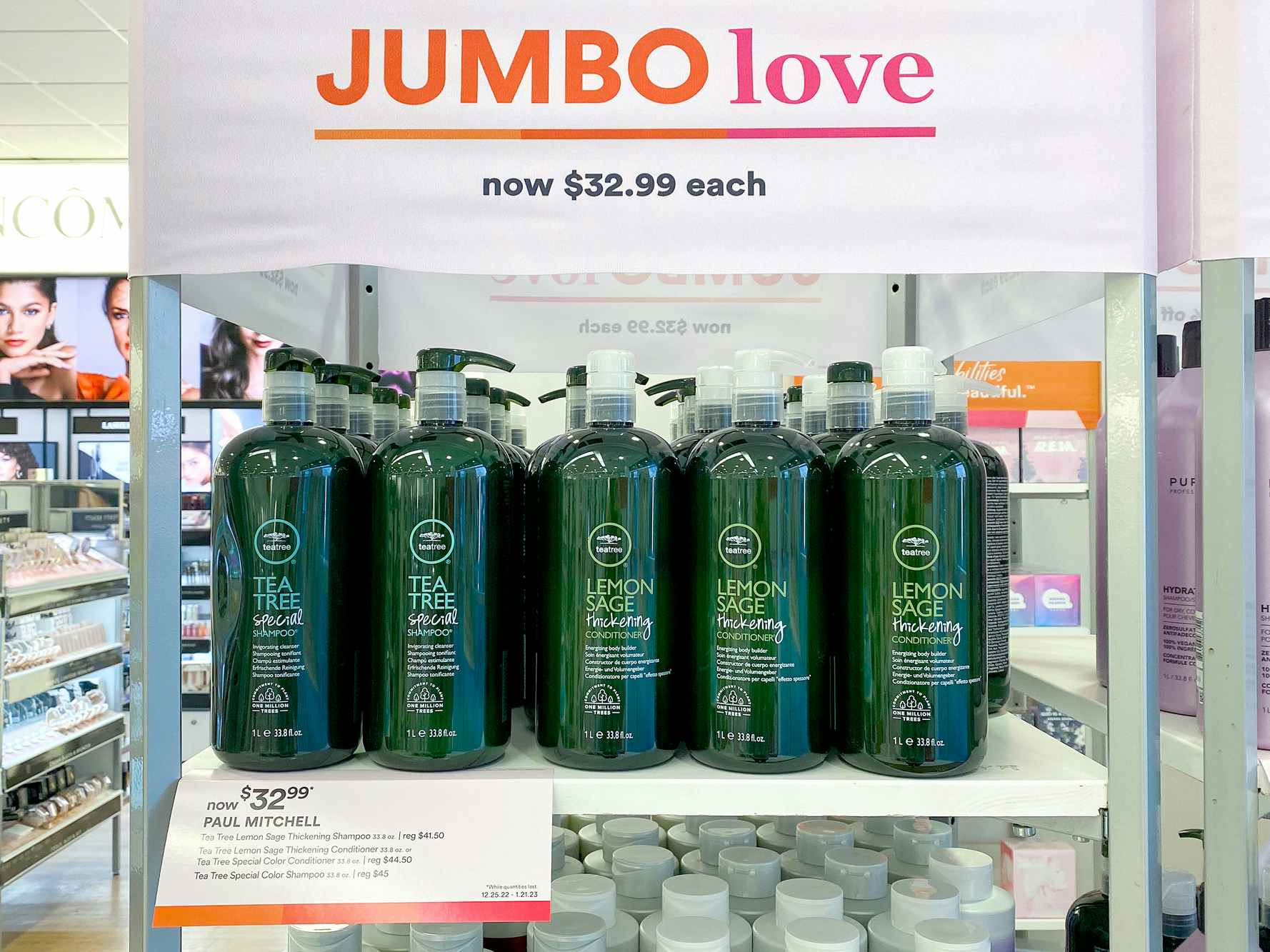 ulta jumbo love event paul mitchell shampoo sale display