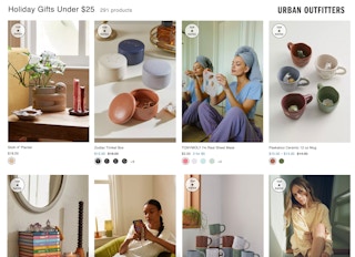 Urban Outfitters holiday gift guide webpage screenshot