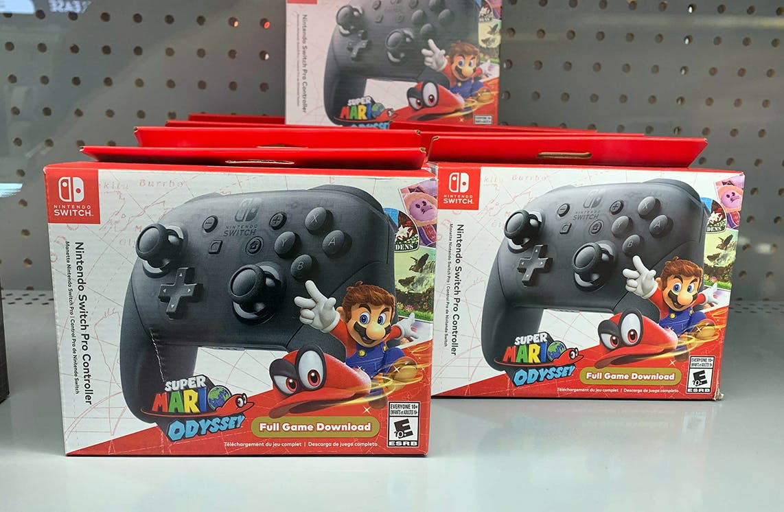nintendo switch pro controller with super mario odyssey full game download code