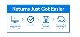 screenshot of easy walmart return pick up process