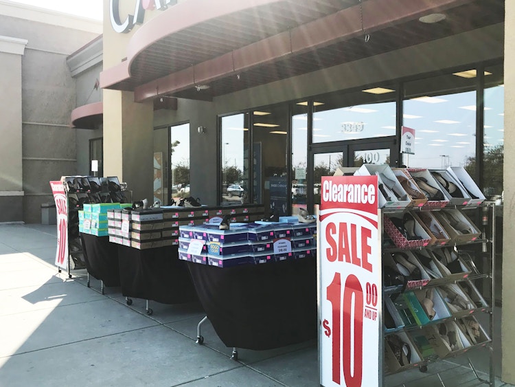 Sidewalk clearance outside a Shoe Carnival store