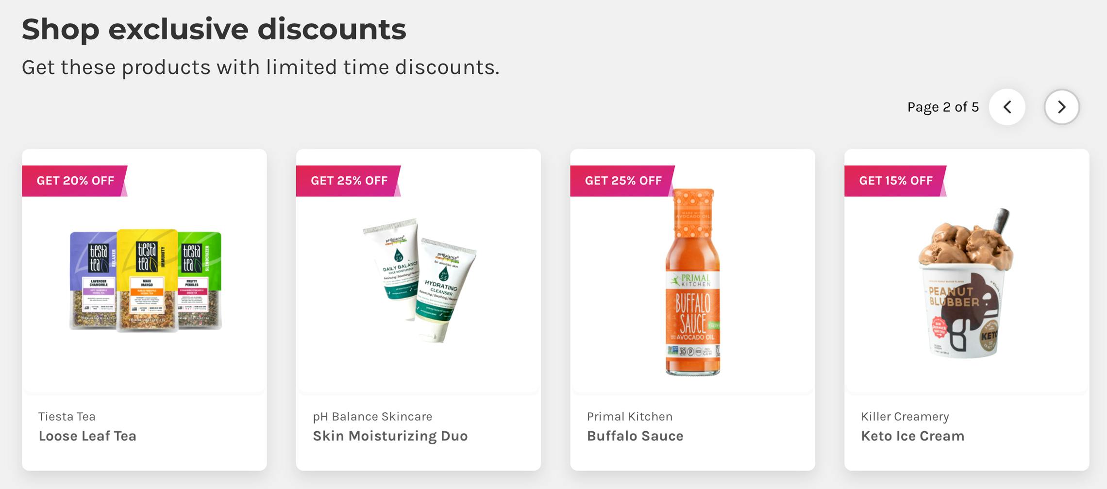 a screenshot of products that have exclusive coupons through socialnature.com
