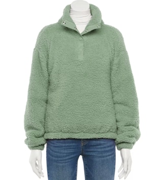 kohls Juniors' So Long Sleeve Quarter Snap Sherpa Pullover stock image 2021