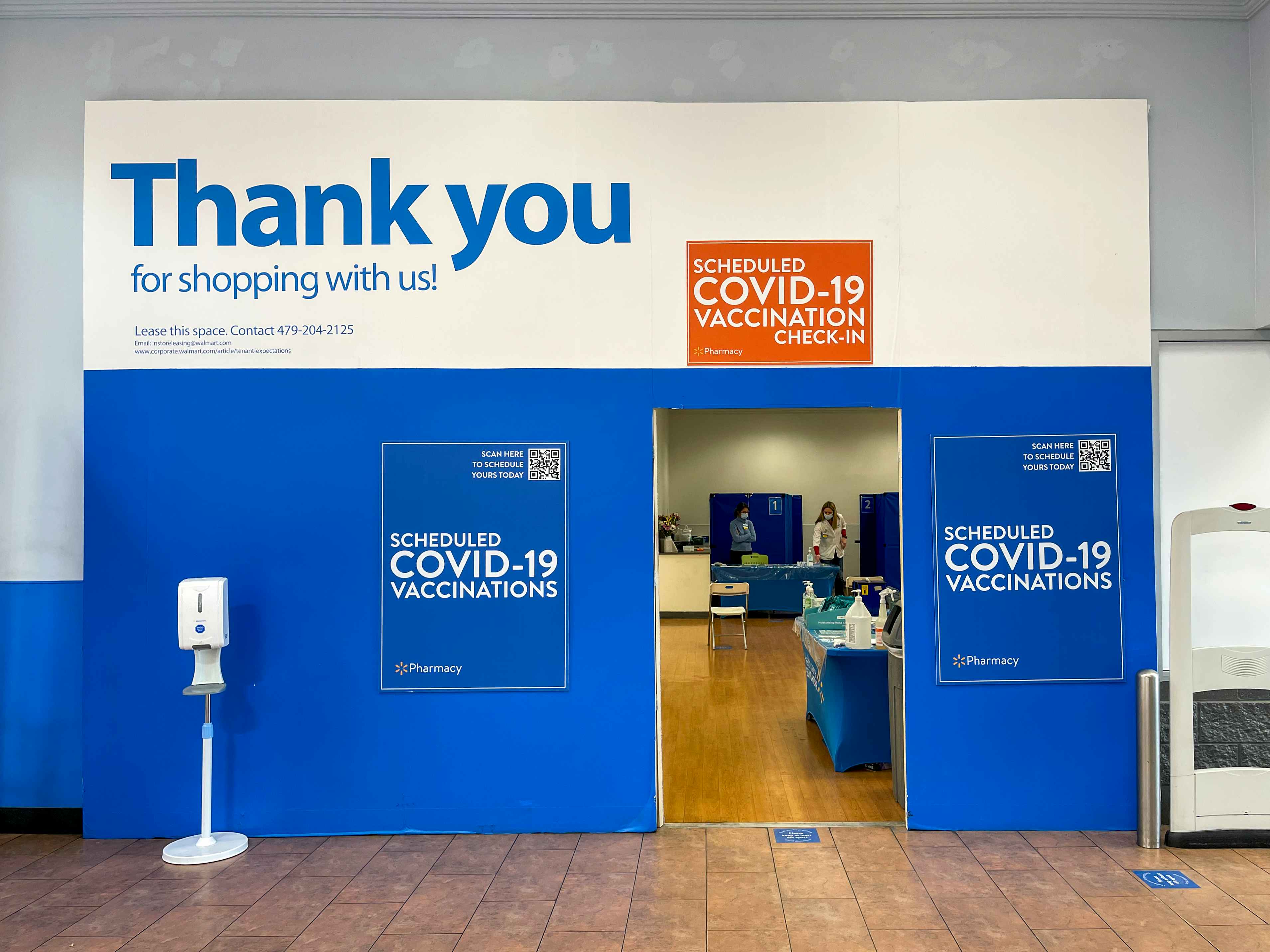 The COVID-19 vaccinations center inside Walmart