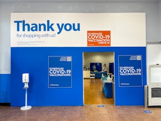 The COVID-19 vaccinations center inside Walmart