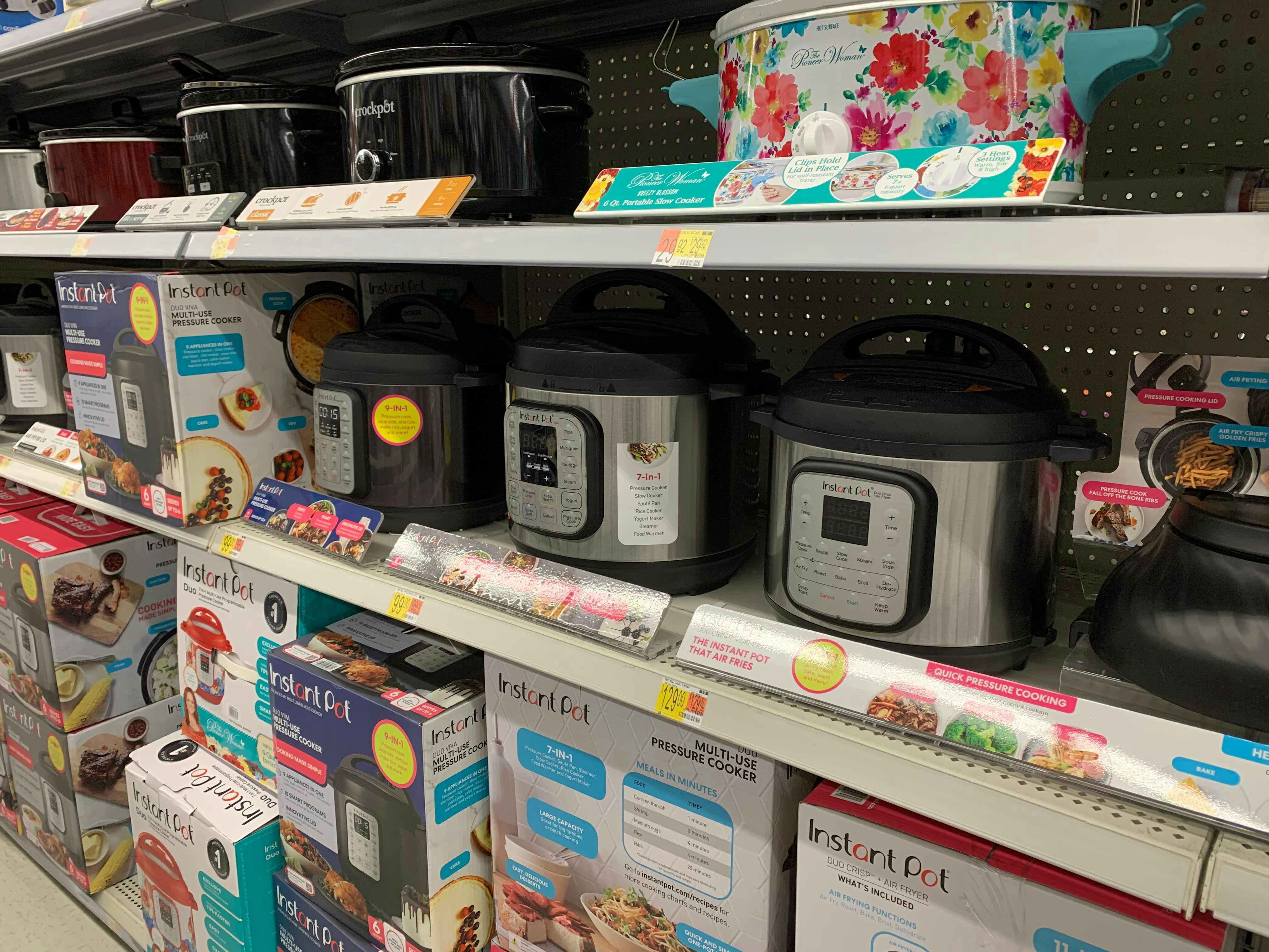 instant pot section at walmart store